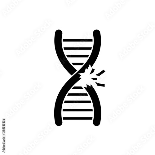 Damaged DNA: A stark black and white depiction of damaged DNA, highlighting the fragility of genetic material. 
