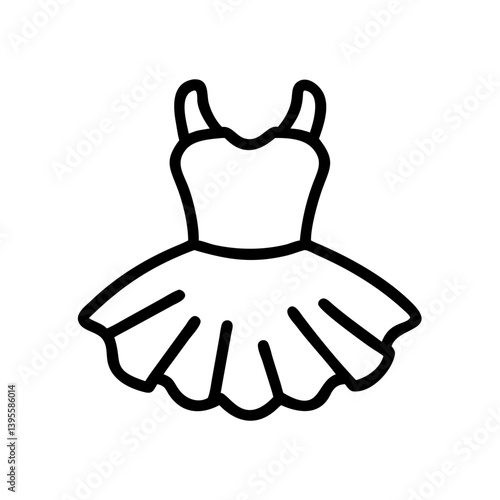 Ballet Tutu Outline Stylish Icon for Dance and Performance  