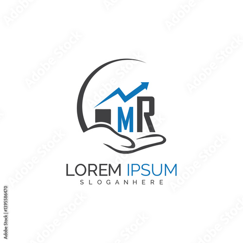 initial monogram logo With the upward progress suggested by the arrow design.
