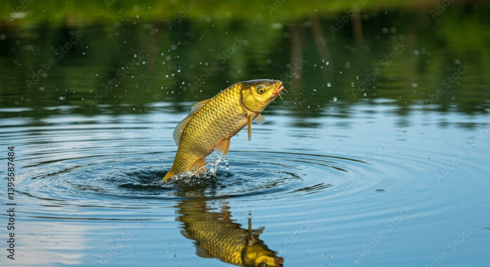 Carp leaping from water Carp leaping from water