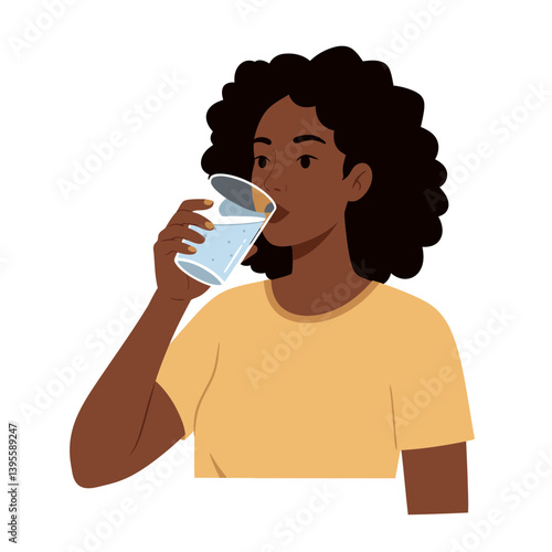 Hydration and Health: A depiction of an individual drinking a refreshing glass of water, symbolizing hydration, vitality, and the pursuit of well-being.