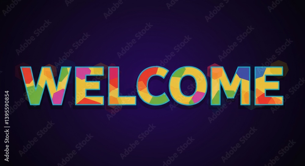 Fototapeta premium Overlapping Colors Welcome