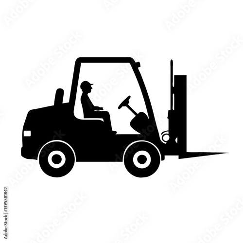 forklift icon, forklift silhouette vector illustration-simple silhouette illustration of forklift, perfect for forklift logos and icons