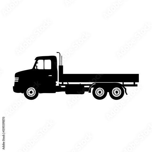 flatbed truck icon, flatbed truck silhouette vector illustration-simple silhouette illustration of flatbed truck, perfect for flatbed truck logos and icons