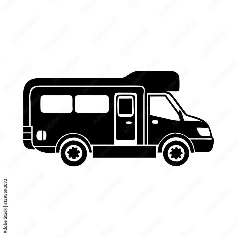 motorhome icon, motorhome silhouette vector illustration-simple silhouette illustration of motorhome, perfect for motorhome logos and icons motorhome icon, motorhome silhouette vector illustration-simple silhouette illustration of motorhome, perfect for motorhome logos and icons
