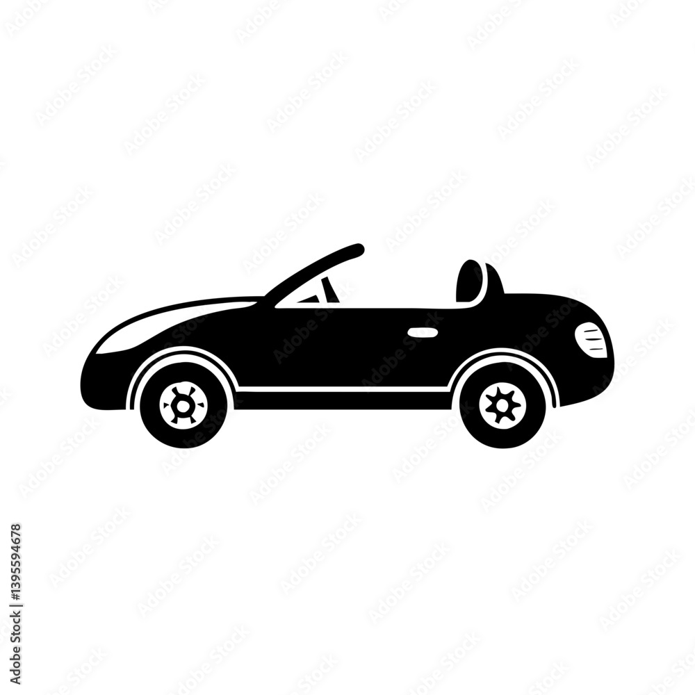 convertible icon, convertible silhouette vector illustration-simple silhouette illustration of convertible, perfect for convertible logos and icons