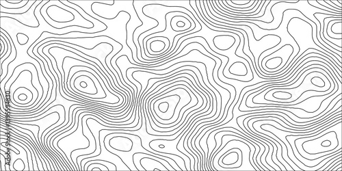 Abstract white contour wave lines topographic background, lines map seamless pattern, modern wallpaper texture and realistic design used for banner and posters, mountain relief geographic pattern.	
