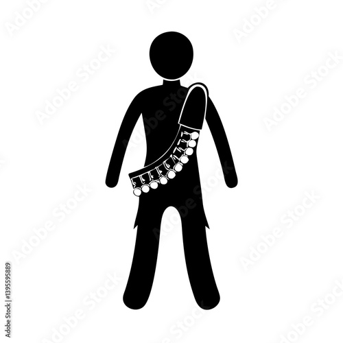 bandoliers icon, bandoliers silhouette vector illustration-simple silhouette illustration of bandoliers, perfect for bandoliers logos and icons