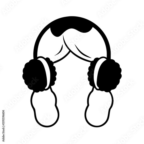ear muffs icon, ear muffs silhouette vector illustration-simple silhouette illustration of ear muffs, perfect for ear muffs logos and icons