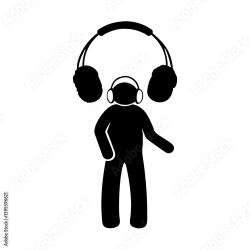 ear muffs icon, ear muffs silhouette vector illustration-simple silhouette illustration of ear muffs, perfect for ear muffs logos and icons