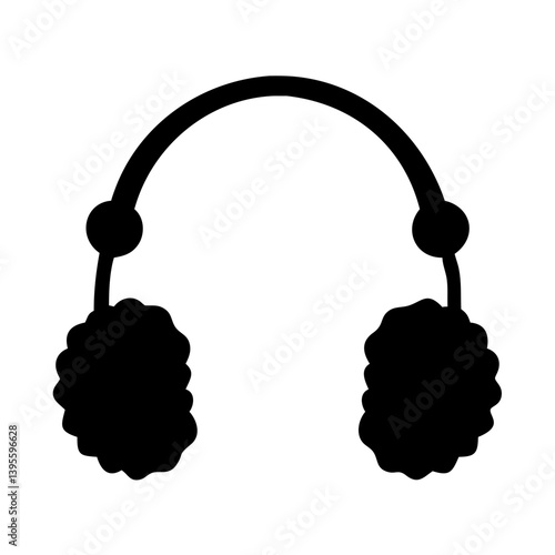 ear muffs icon, ear muffs silhouette vector illustration-simple silhouette illustration of ear muffs, perfect for ear muffs logos and icons