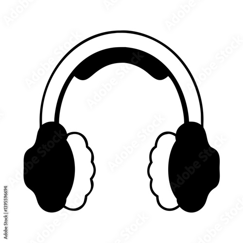 ear muffs icon, ear muffs silhouette vector illustration-simple silhouette illustration of ear muffs, perfect for ear muffs logos and icons