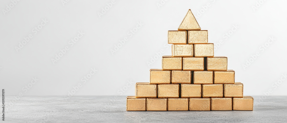 pyramid structure made of gold bricks symbolizes wealth and stability pyramid structure made of gold bricks symbolizes wealth and stability