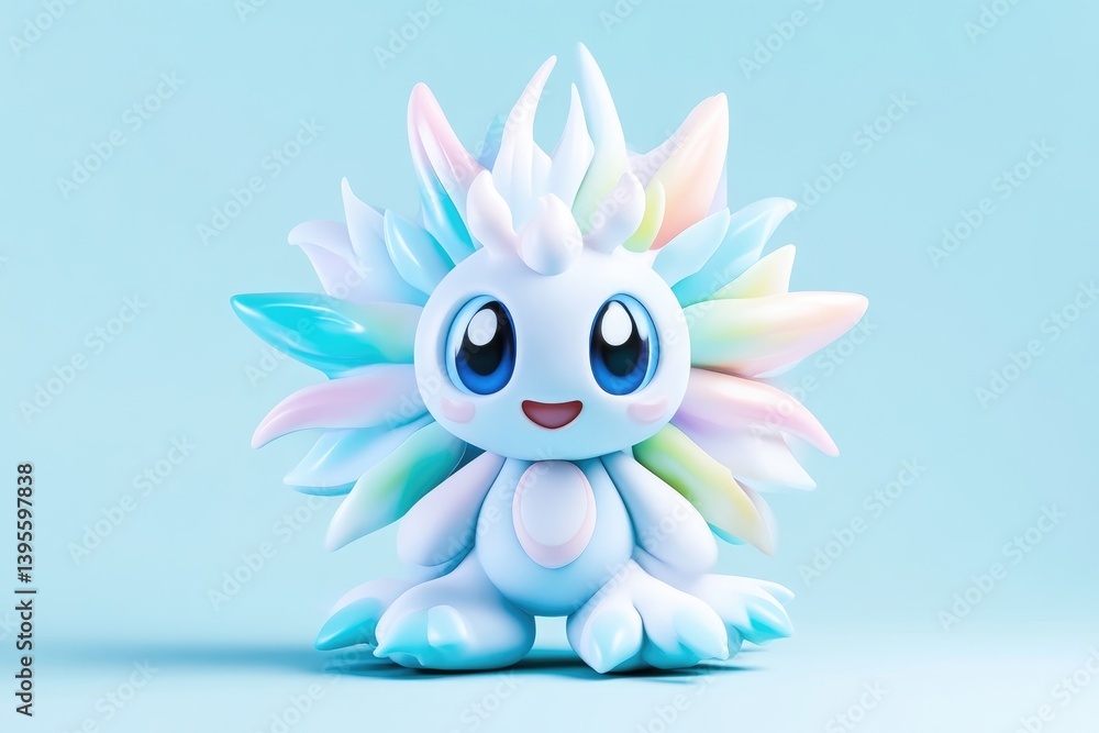 Obraz premium Cute, pastel, 3D creature