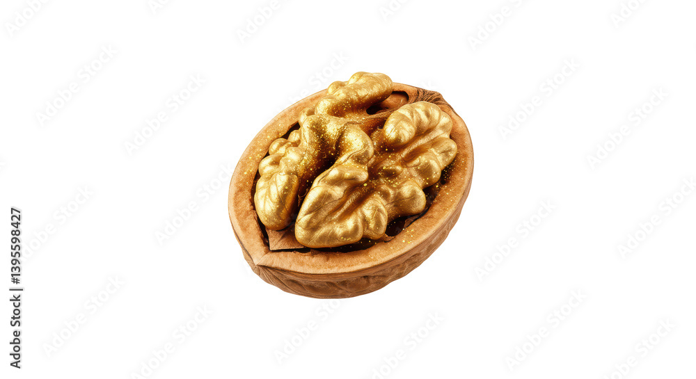 Isolated Walnut Half with Kernel Isolated Walnut Half with Kernel