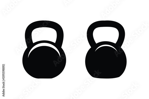 Kettlebell icon silhouette on white background