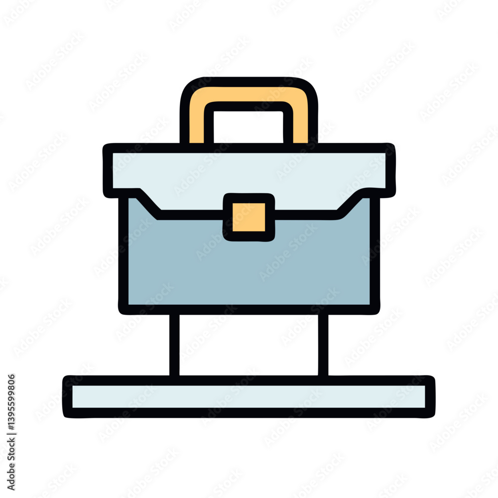 Briefcase on Podium Icon Design Briefcase on Podium Icon Design