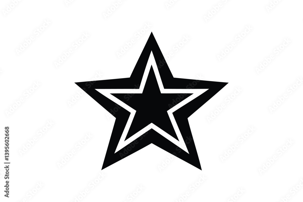 Military star silhouette on white background Military star silhouette on white background