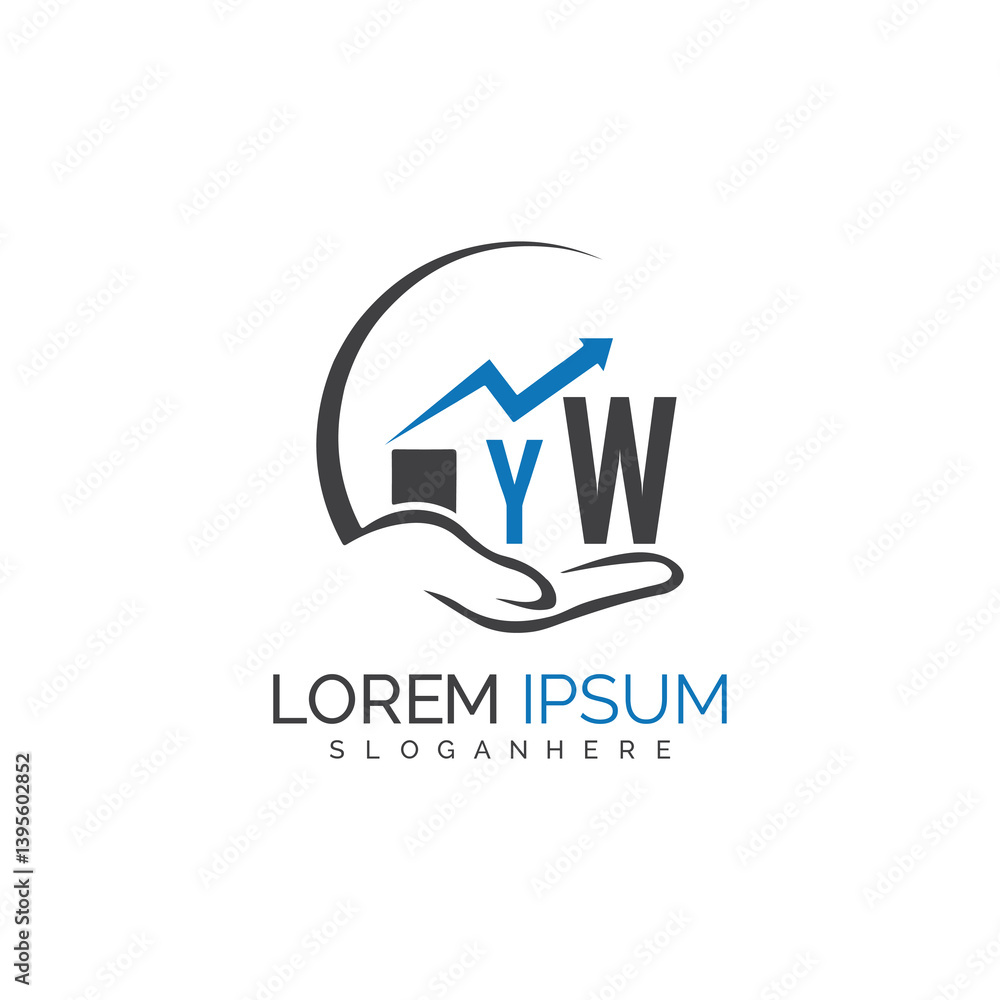 Fototapeta premium initial monogram logo With the upward progress suggested by the arrow design. 