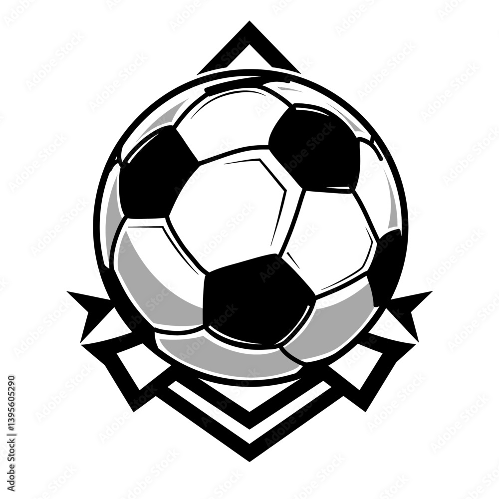 Obraz premium Soccer Ball Graphic Illustration: A dynamic illustration of a soccer ball, a symbol of the sport's global appeal and athletic prowess, stands out with sharp lines and shading.
