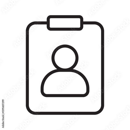 Assignment icon outline collection in black and on white background