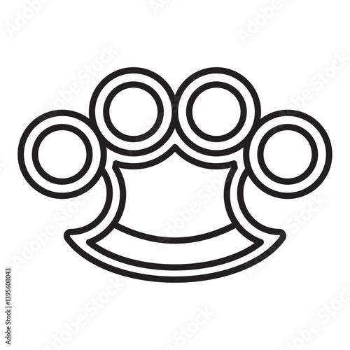 brass knuckles icon outline collection in black and on white background