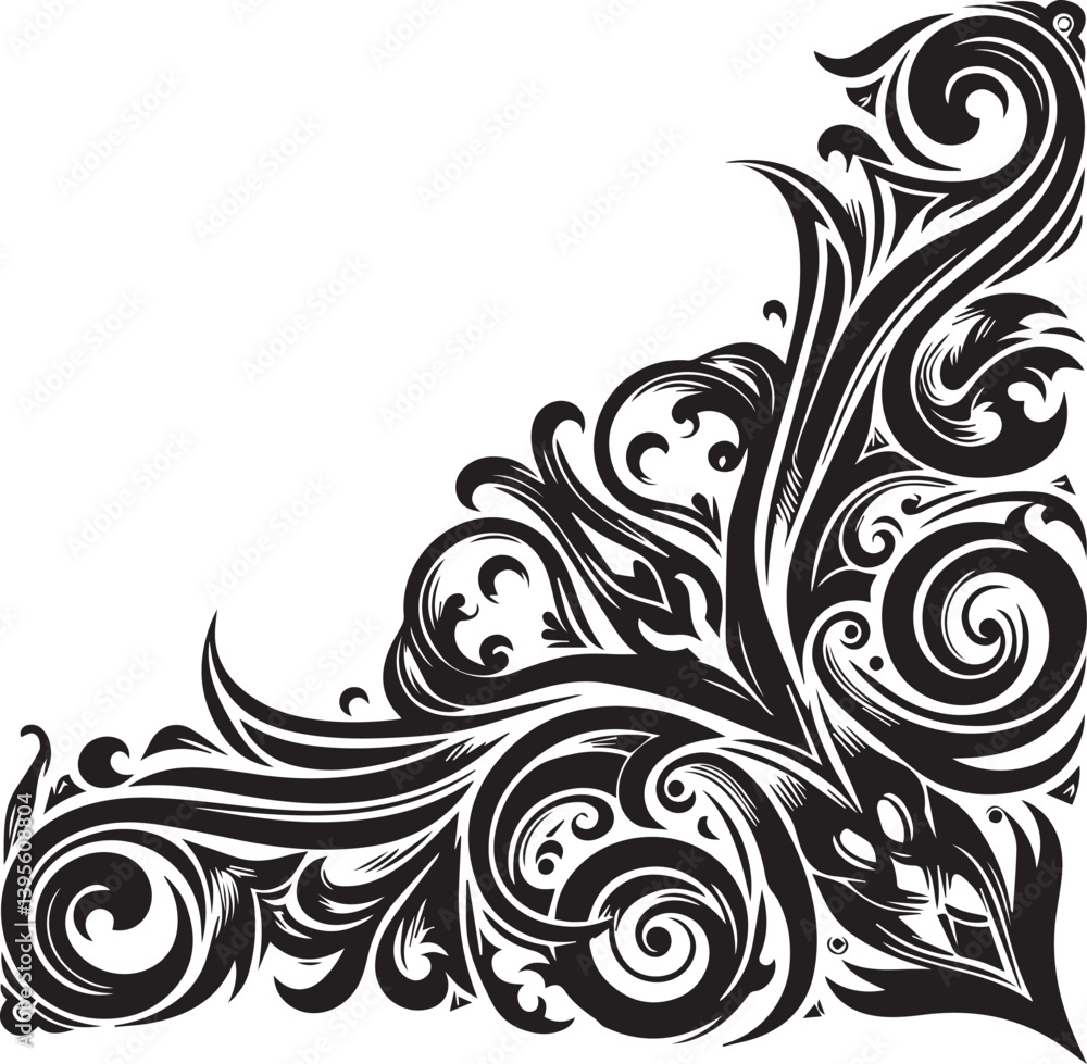 Fototapeta premium black and white floral background