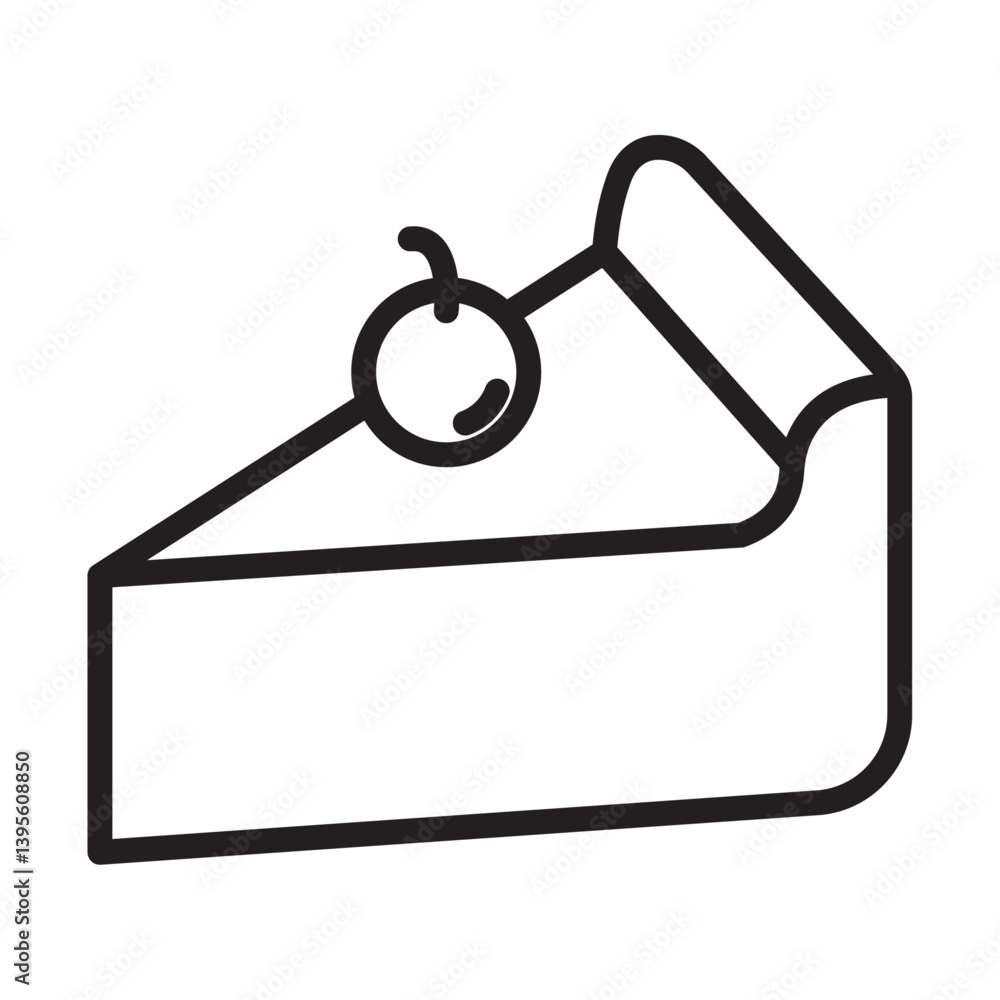 Cheesecake icon outline collection in black and on white background Cheesecake icon outline collection in black and on white background