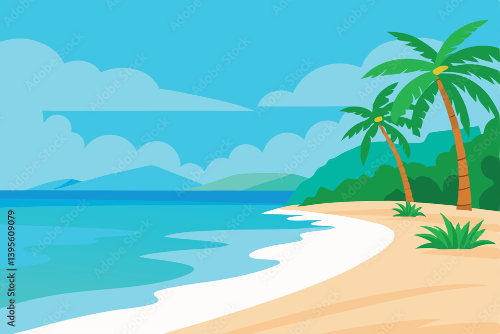 Obraz premium tropical beach with palm trees