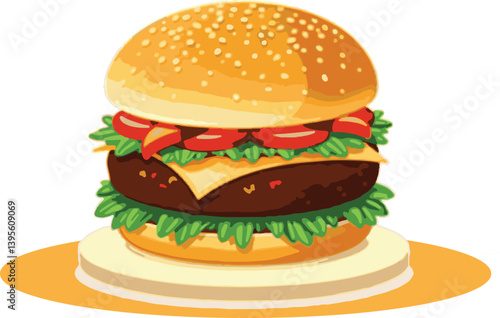 there is a cheesburger looks very tempting