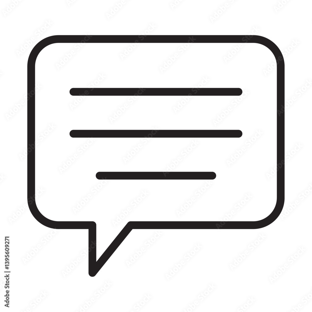 Comment icon outline collection in black and on white background Comment icon outline collection in black and on white background