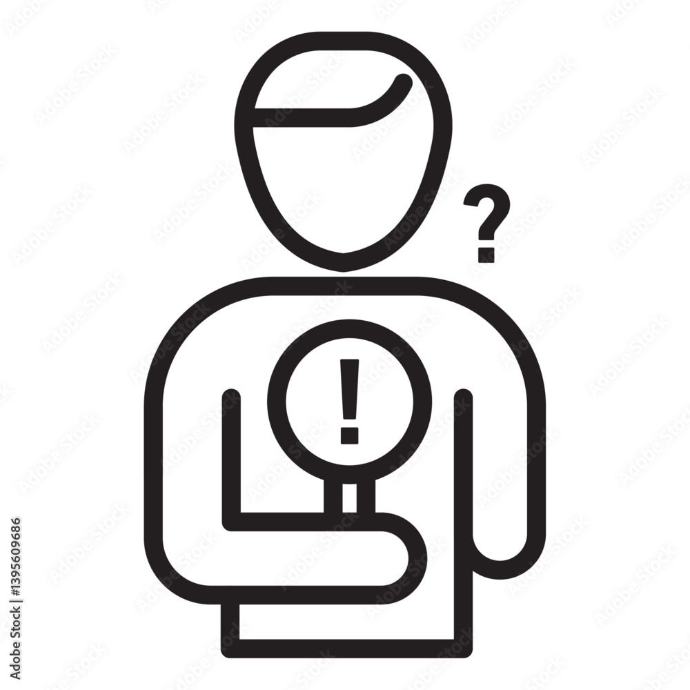 Curiosity icon outline collection in black and on white background Curiosity icon outline collection in black and on white background