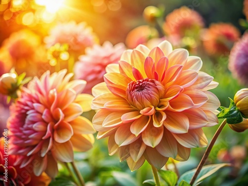 Delicate Flower Petals Unfurling in Sunlight, Breathtaking Garden Bloom