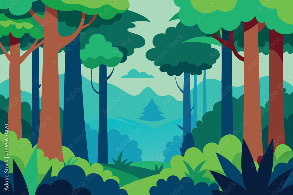 vector illustration of a forest landscape vector illustration of a forest landscape