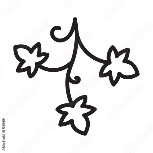 English ivy icon outline collection in black and on white background