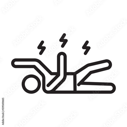 Epilepsy icon outline collection in black and on white background