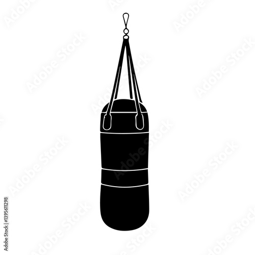 Boxing punching bag, vector illustration isolated on a white or transparent background