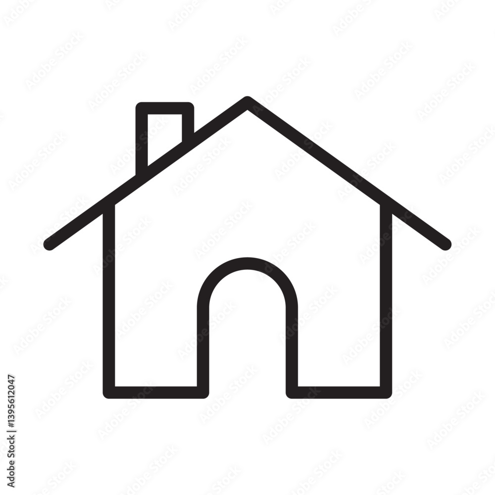 Home icon (2) outline collection in black and on white background Home icon (2) outline collection in black and on white background