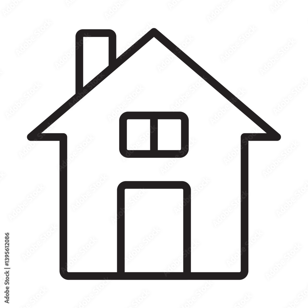 Home icon outline collection in black and on white background Home icon outline collection in black and on white background