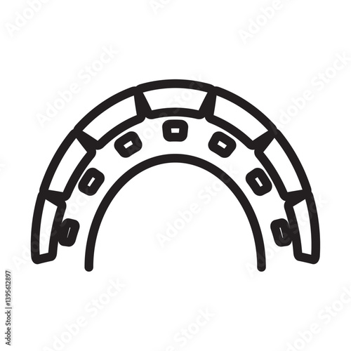 lingual braces icon outline collection in black and on white background