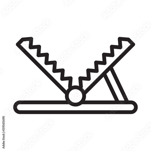 Metal trap icon outline collection in black and on white background