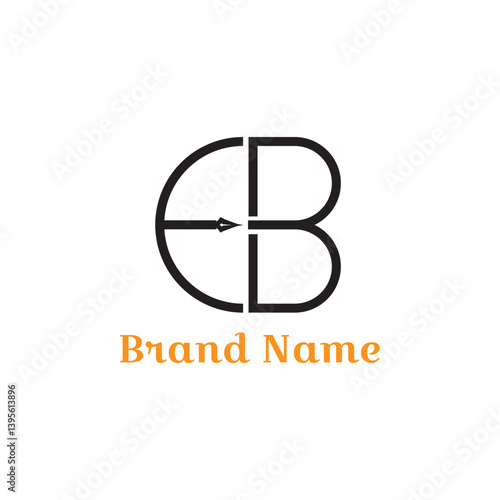 EB logo .Abstract company logo design with a sniper sight symbol, featuring a circular shape and clock elements, representing precision, time, and business in a modern vector style