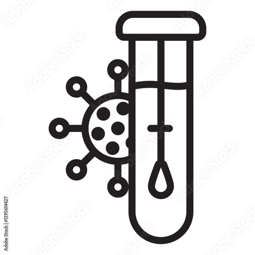 PCR test icon outline collection in black and on white background