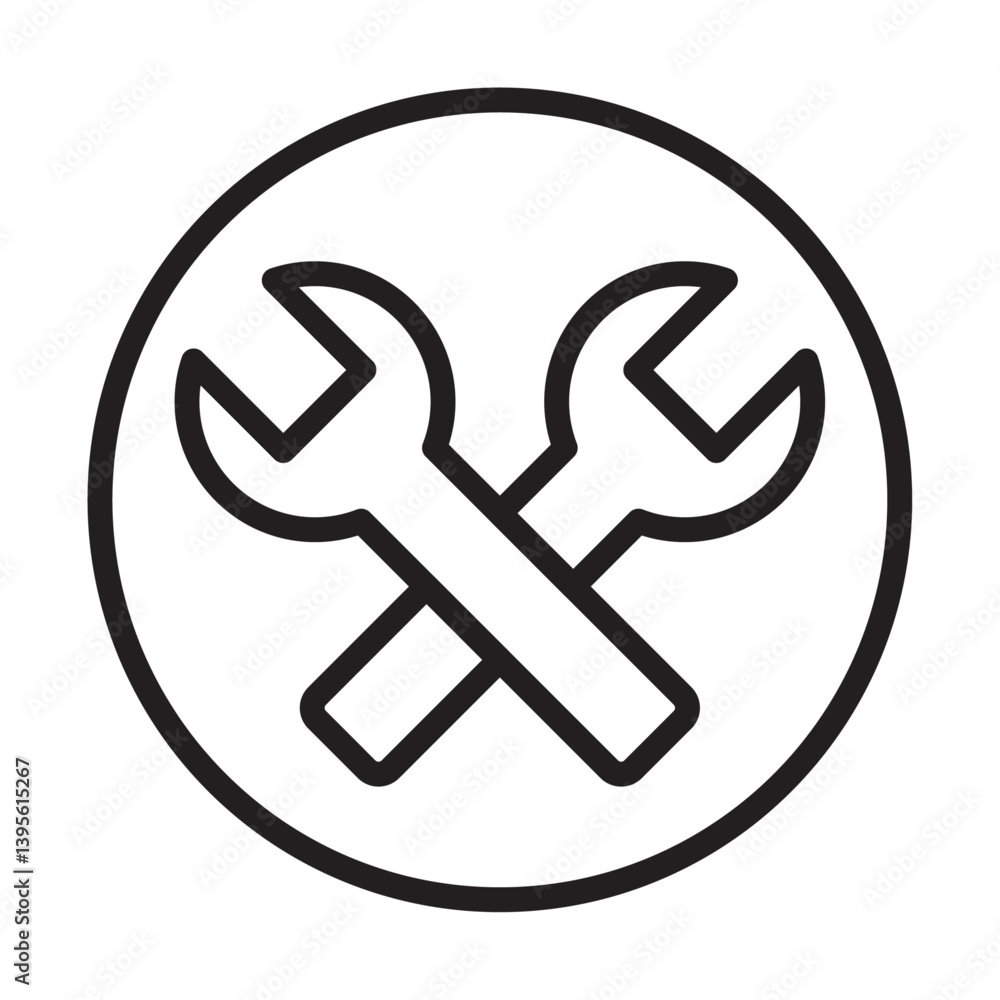 Repair icon outline collection in black and on white background Repair icon outline collection in black and on white background