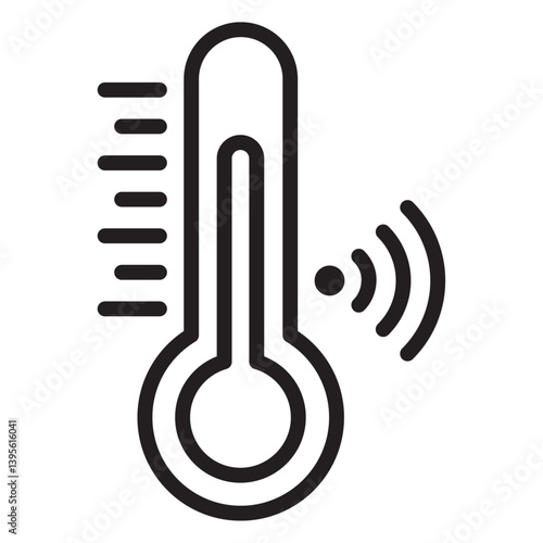 smart temperature icon outline collection in black and on white background