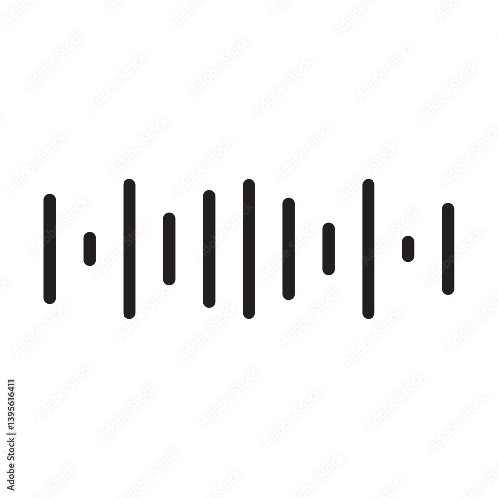 Sound Wave Icon outline collection in black and on white background Sound Wave Icon outline collection in black and on white background