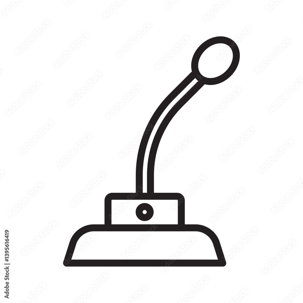 Speaker Microphone icon outline collection in black and on white background Speaker Microphone icon outline collection in black and on white background