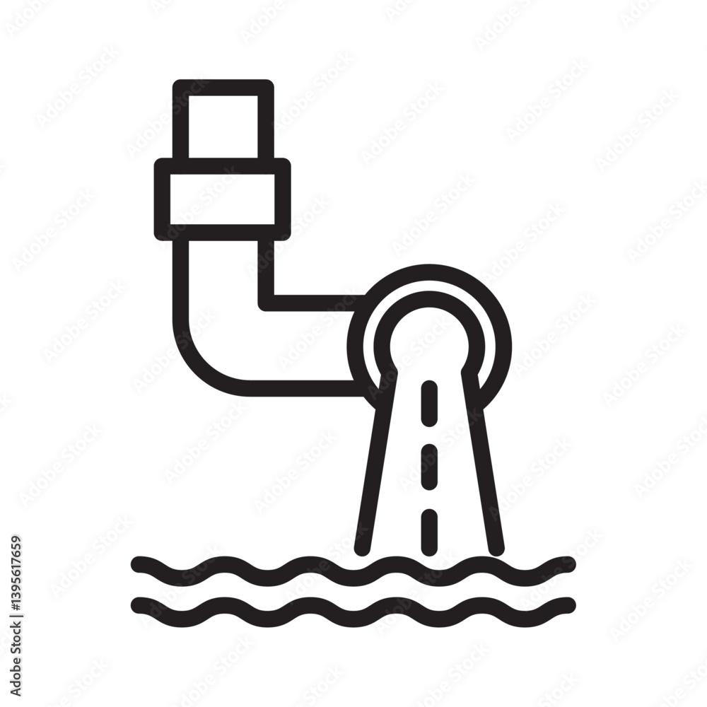 Water supply icon outline collection in black and on white background Water supply icon outline collection in black and on white background