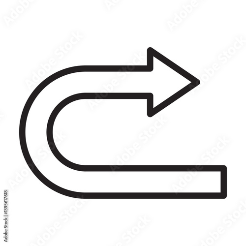 Undo arrow sign icon outline collection in black and on white background