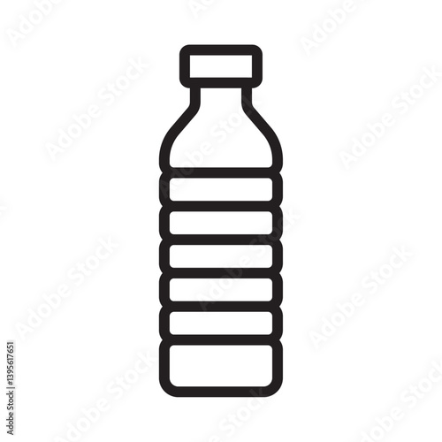Water bottle icon outline collection in black and on white background
